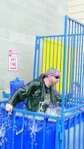 Jefferson Elementary teacher Evan Murphy gets dunked at the school's 2013's spring fair. Port Angeles School District