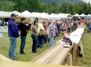 One of the belt sander heats during racing at Saturdays Brinnon ShrimpFest.   Photo by Laura Lofgren/Peninsula Daily News