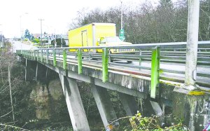 The 1960s-era Boulevard bridge over Peabody Creek.  -- Peninsula Daily News photo