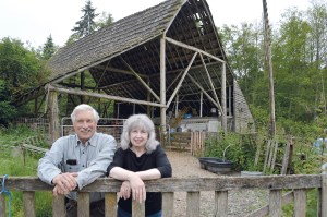 Paul and Deb Hansen will host a dance Friday to raise funds to help preserve their barn off Frost Road south of Carlsborg. The dance will be at the Sequim Prairie Grange Hall.  Joe Smillie/Peninsula Daily News