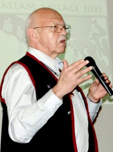 Jamestown SKlallam Tribal Chairman W. Ron Allen addresses the Jefferson County Chamber of Commerce on Monday.  Photo by Charlie Bermant/Peninsula Daily News