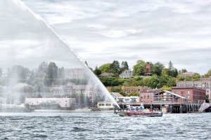 The new boat during a sea trial in Port Townsend Bay last week.  —Photo by Bill Beezley/East Jefferson Fire-Rescue