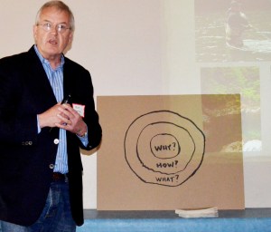 Roy Nott speaks to a Jefferson County Chamber of Commerce audience Monday.  Photo by Charlie Bermant/Peninsula Daily News