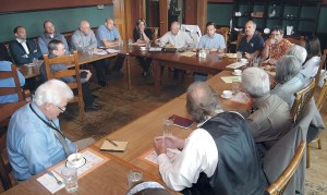 The Port Angeles Regional Chamber of Commerce board discusses PA United on Wednesday.  Keith Thorpe/Peninsula Daily News