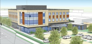 An artist rendition of an expanded outpatient services area at Jefferson Healthcare hospital in Port Townsend.  CollinsWoerman Architects
