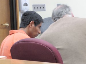 Deeon Emilio Gonzales sits in Clallam County Superior Court on Monday. Photo by Arwyn Rice/Peninsula Daily News