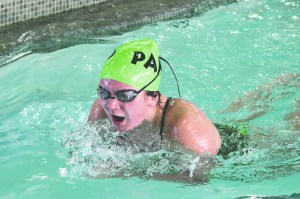 Port Angeles Jessica Burke swims to a district-qualifying time in the 200 freestyle.