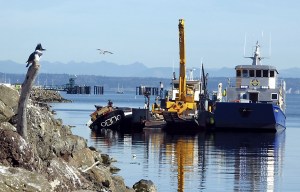 Recovery efforts for the schooner Phoenix continued Thursday.  Charlie Bermant/Peninsula Daily News