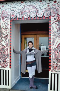 Artist Regie Saxerud painted the entrance on Front Street to Port Angeles' Studio Bob and The Loom