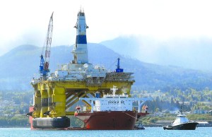 The offshore oil platform Polar Pioneer in Port Angeles Harbor on April 25. Keith Thorpe/Pennsula Daily News