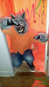 An actor in character for this weeken'ds Fifth Floor haunted house at the Elks Club in Port Angeles.
