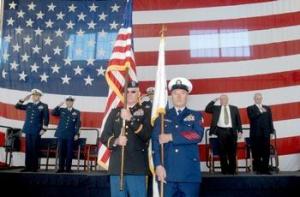 Color guard members Noel Murray of Sequim