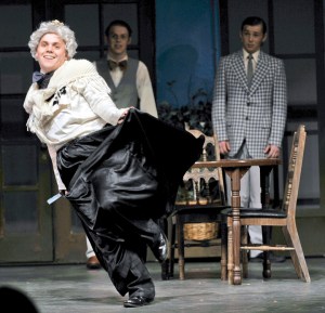 A nimble Dylan DiPrati portrays Lord Fancourt Babberly