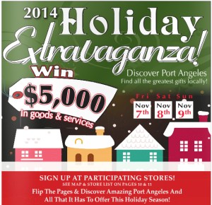 Go holiday shopping in Port Angeles on Sunday — cool gifts, great bargains, and you could win $5,000