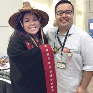 Shauvaughna Underwood poses with Quinault Vice President Tyson Johnston. Larry Workman/Quinault Nation