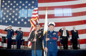 Color guard members Noel Murray of Sequim