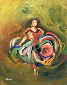 Ryoko Toyamas painting May Dancer is among the prizes in the holiday show to open this coming week at the Blue Whole Gallery in downtown Sequim.