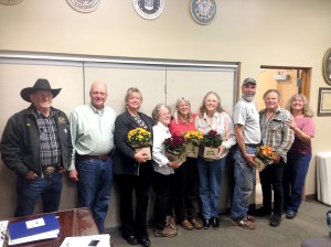 Backcountry Horsemans Peninsula Chapter members who received recognition during Octobers monthly meeting for their hours of voluntary service this year in trail building