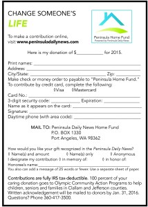 Make a donation online at https://secure.peninsuladailynews.com/homefund. Or use this printable mail-in donation coupon.