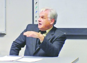 Assessor-designate Jeff Chapman addresses Jefferson County commissioners Monday.  Photo by Charlie Bermant/Peninsula Daily News