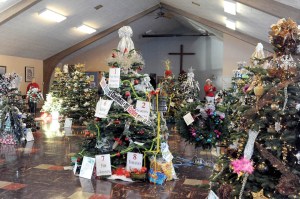 Trees are decked out for last year's Festival of Trees in Forks. Lonnie Archibald/for Peninsula Daily News