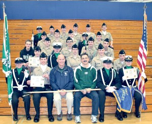 The Port Angeles High School Naval Junior Reserve Officer Training Corps won awards during competition Dec. 13. Pictured from left are front row