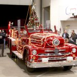 An antique fire engine known as Sparky was decorated last year for the Port Angeles Fire Departments annual Operation Candy Cane. (Dave Logan/for Peninsula Daily News)