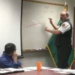 Fire chief Ben Andrews for Clallam County District 3 speaks with fire commissioners Nov. 21 about the districts finances going forward. Currently, the district is investigating a levy lid lift for voters in November 2018. (Matthew Nash/Olympic Peninsula News Group)