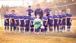 Sweet Smile Creations The Storm King Shockers claimed the North Puget Sound League Boys U-11 Division II title Sunday at Albert Haller Fields in Sequim. Team members are, front row, from left, Max Lee, Adrian Mendez, Matthew Miller, Jude Wallace, Kyhlan Henderson, Conner Goff, Nic Jagger, Nico Musso, James Mason, Gus Halberg, Grant Butterworth, Memo Salgado and Jacob Olsen. Back row, coaches Dave Henderson, Michael Miller and Santiago Musso.