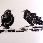 Since last summer, Sequim artists Carrie Rodlend has turned her attention to ravens using Indian ink.