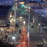 Port Angeles community tree can be seen here from the Laurel Street steps looking north. (Dave Logan/for Peninsula Daily News)