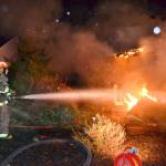 A house on 3 Crabs Rod was destroyed by fire Monday night. (Matthew Nash/Olympic Peninsula News Group)