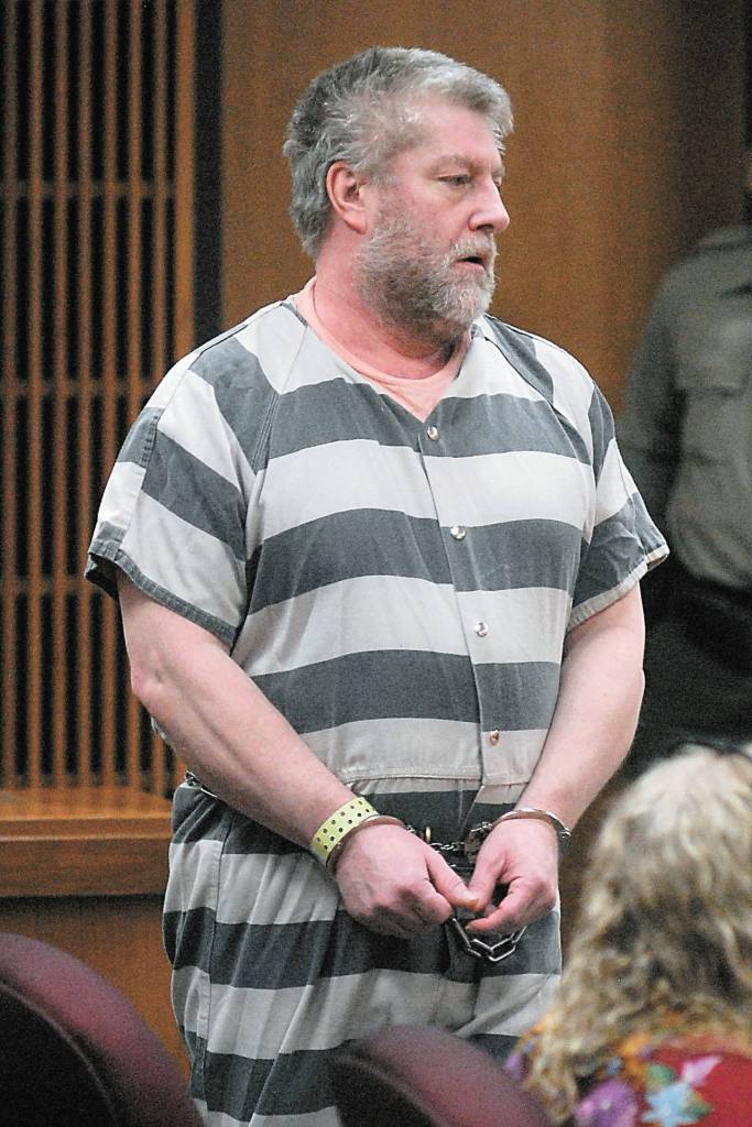 Barry Swegle arrives in Clallam County Superior Court for sentencing in connection with a bulldozer rampage in May 2013. (Keith Thorpe/Peninsula Daily News)