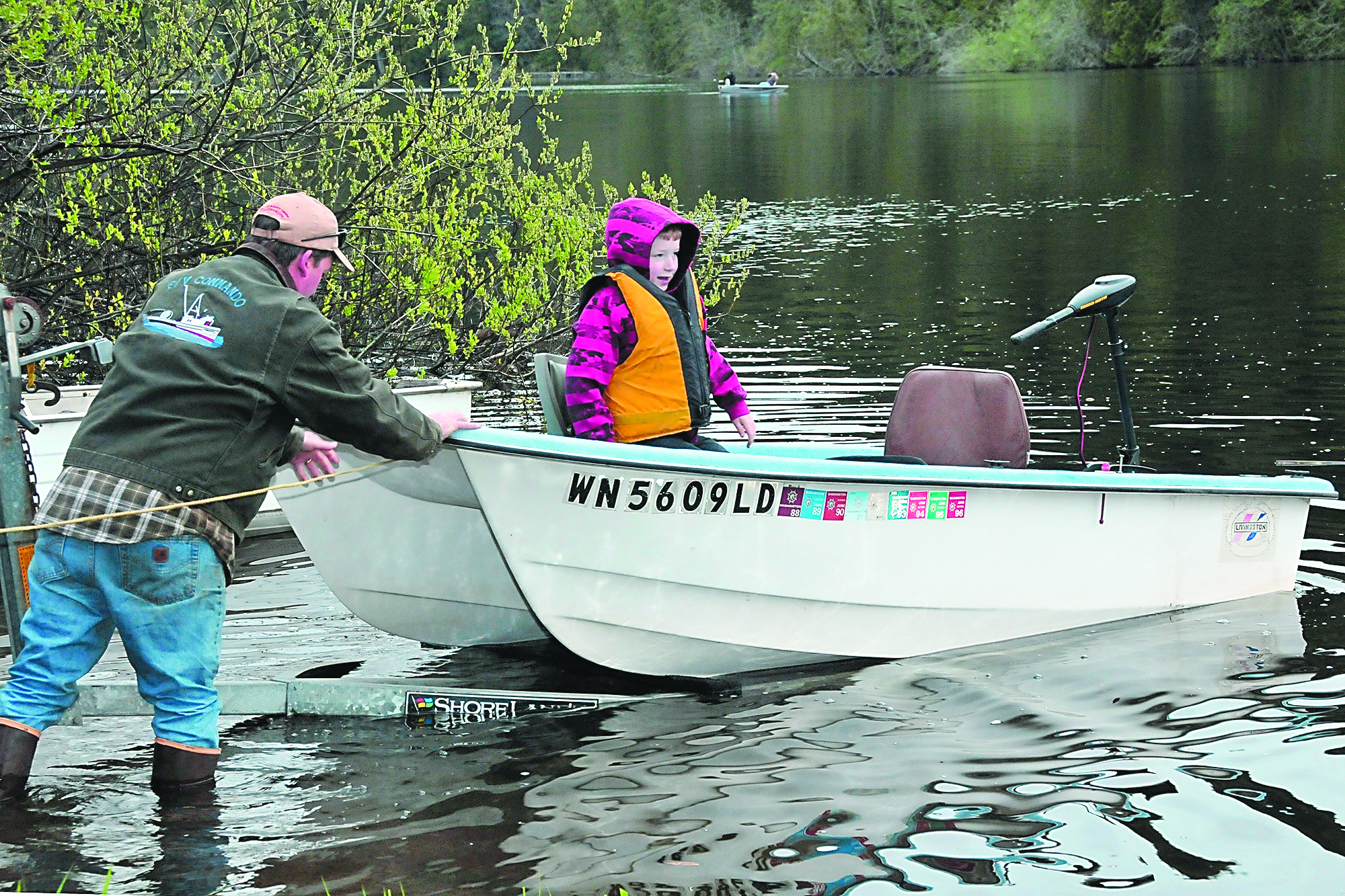 One of many who turned out to fish at Anderson Lake on Saturday