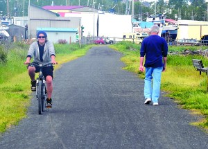 Both bikers and walkers use the Larry Scott Trail