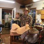 Guy Miller Saddlery and Leather Goods owners Kathy and Guy Miller make custom saddles, bridles, chinks and a host of other leather goods  along with repairing and refurbishing saddles  out of their Port Angeles home. (Karen Griffiths/for Peninsula Daily News)