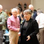 Judy Reandeau Stipe goes to accept the Sequim-Dungeness Valley Chamber of Commerce 2017 Citizen of the Year award on Tuesday. (Michael Dashiell/Olympic Peninsula News Group)