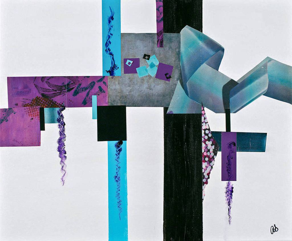 Anne Schneider is a mixed media/collage artist creating art by layering paint and interesting papers.