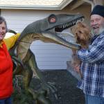 Dungeness couple keeps dinosaur by front steps