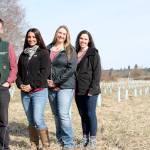 Pictured from left are Clallam Conservation District Executive Director Joe Holtrop, Conservation Planner Jennifer Bond, Conservation Planner Meghan Adamire and Administrative Assistant Judy Minnoch at one of the districts riparian restoration sites in the Sequim-Dungeness Valley.
