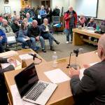 Packed crowd speaks out against selling John Wayne Marina