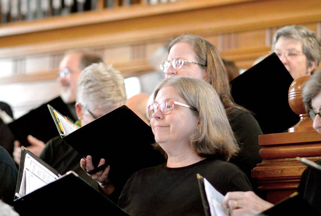 Alto Lynn Nowak is among 100 members of the Port Townsend Community Chorus. (Diane Urbani de la Paz/for Peninsula Daily News)