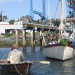 The Felicity Ann was launched Tuesday at Point Hudson during a ceremony that discussed the boats historic beginnings and its restoration by members of the wooden boat community in Port Townsend and Port Hadlock. (Jeannie McMacken/Peninsula Daily News)