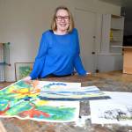 Northwind Arts Center Board President Thya Merz and a team of volunteers have been working to gather the art, furnishings and personal items of the centers co-founder, the late Jeanette Best, for an estate sale to be held Friday and Saturday from 9:30 a.m. to 5 p.m. at Bests waterfront home on Mats Mats Bay. (Jeannie McMacken/Peninsula Daily News)