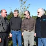 Larry Dunbar met with commissioners and the public Tuesday in his new role as Jefferson County PUD general manager. Shown from left are Dunbar and commissioners Jeff Randall, Kenneth Collins and Wayne King. (Jeannie McMacken/ Peninsula Daily News)