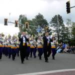 The Sequim High School Marching Band crosses Sequim Avenue in last years Sequim Irrigation Festival Grand Parade. This year theyll make the trek along Washington Street as entry No. 18 on Saturday. (Michael Dashiell/Olympic Peninsula News Group)