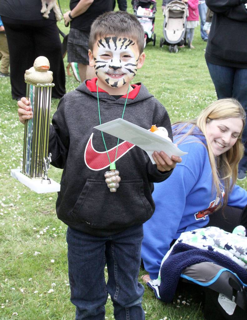Tony Cargo of Port Angeles was the winner of the Kids Derby presented by Olympic Kids Dental. (Dave Logan/for Peninsula Daily News)