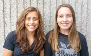 The Sequim doubles tennis team of Jessica Dietzman, left and Kali Wiker played in the 2A state championship match late Saturday.