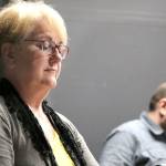 Director Janet Lucas, left, and Chris Hamilton are pictured at a rehearsal of The Port Angeles Community Players Second Stage production of The Laramie Project.