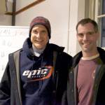 Greg Barton and Kevin Olney paddled their kayak, Epic, into history Tuesday morning by winning the inaugural Seventy48 human-powered boat race. A field of 121 participants left Tacoma at 5:30 p.m. on Monday. Team Epic reached City Dock in Port Townsend at 3:09 a.m. Tuesday. The only prize awarded goes to the duo, a purse of $11,700. (Jeannie McMacken/Peninsula Daily News)